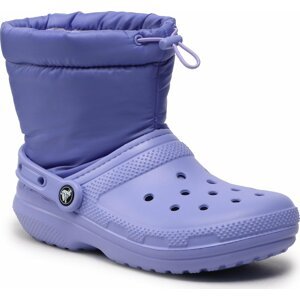 Sněhule Crocs Classic Lined Neo Puff Boot 206630 Digital Violet