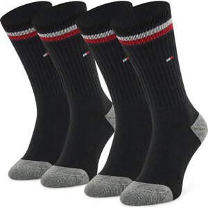 Sada 2 párů dětských vysokých ponožek Tommy Hilfiger 100001500 Black 200