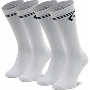 Sada 2 párů pánských vysokých ponožek Converse E1025W-2020 r.43-46 Bílá