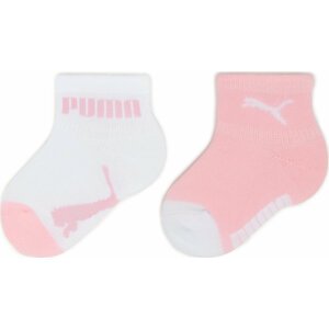 Sada 2 párů dětských vysokých ponožek Puma Baby Mini Cats Lifestyle Sock 2P 935478 Pink Lady 02