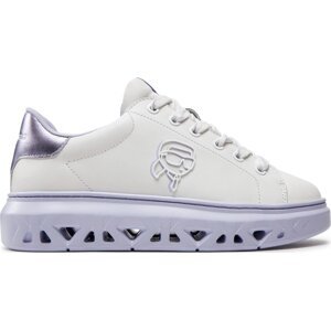 Sneakersy KARL LAGERFELD KL64530N White Lthr w/Purple 01R