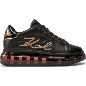 Sneakersy KARL LAGERFELD KL62611F Black Lthr W/Gold