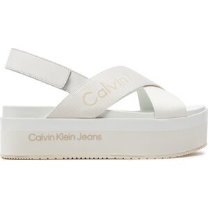 Sandály Calvin Klein Jeans Flatform Sandal Sling In Mr YW0YW01362 Off White YBR