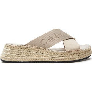 Espadrilky Calvin Klein Jeans Sporty Wedge Rope Sandal Mr YW0YW01364 Triple Eggshell ACF