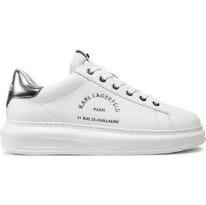 Sneakersy KARL LAGERFELD KL52538 White Lthr w/Silver 01S