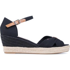 Espadrilky Tommy Hilfiger Basic Opened Toe Mid Wedge FW0FW04785 Black BDS