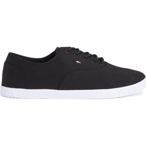 Tenisky Tommy Hilfiger Canvas Lace Up Sneaker FW0FW07805 Black BDS