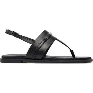 Sandály Calvin Klein Flat Tp Sandal Metal Bar Lth HW0HW02031 Black BEH