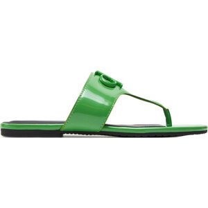 Žabky Calvin Klein Jeans Flat Sandal Slide Toepost Mg Met YW0YW01342 Classic Green 0IA