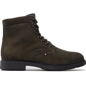 Kozačky Tommy Hilfiger Elevated Rounded Suede Lace Boot FM0FM04185 Olive MR9