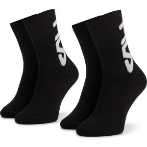 Sada 2 párů vysokých ponožek unisex Fila Calza F9598 Black 200