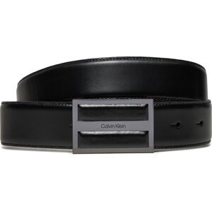Pánský pásek Calvin Klein Leather Inlay Plaque 35mm K50K511956 Černá