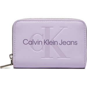 Malá dámská peněženka Calvin Klein Jeans Zip Around Mono K60K612255 Fialová