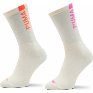 Sada 2 párů dámských vysokých ponožek Puma Women Slouch Sock 2P 938005 Oatmeal 02