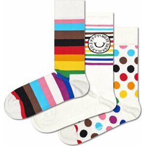Sada 3 párů vysokých ponožek unisex Happy Socks XPRE08-1300 Barevná