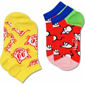 Sada 2 párů dětských nízkých ponožek Happy Socks KCMO02-2200 Barevná