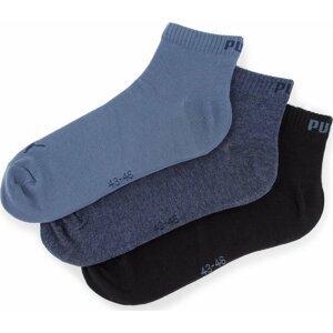 Sada 3 párů dámských nízkých ponožek Puma 906978 Tmavomodrá