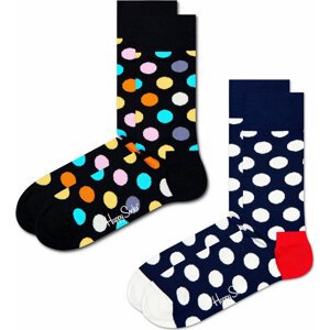 Sada 2 párů vysokých ponožek unisex Happy Socks BDO02-9350 Černá