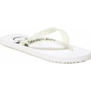 Žabky Calvin Klein Jeans Beach Sandal Monogram Tpu YM0YM00838 White YBR