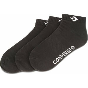 Sada 3 párů nízkých ponožek unisex Converse E746B-3010 Černá