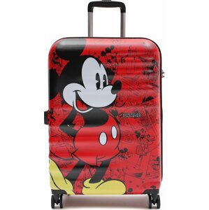 Střední Tvrdý kufr American Tourister Wavebreaker Disney 85670-6976-1CNU Mickey Comics Red
