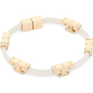 Náramek Tory Burch Serif-T Stackable Bracelet 80706 Tory Gold/New Ivory 701