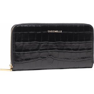 Velká dámská peněženka Coccinelle LW6 Metallic Croco Shiny Soft E2 LW6 11 04 01 Noir 001