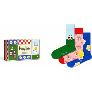Sada 3 párů vysokých ponožek unisex Happy Socks XPTS08-6300 Barevná