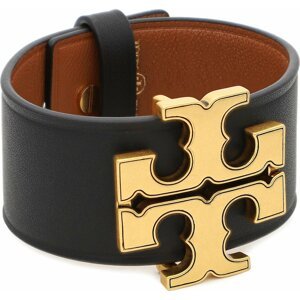 Náramek Tory Burch Eleanor Leather Bracelet 143767 Antique Brass/Black 961