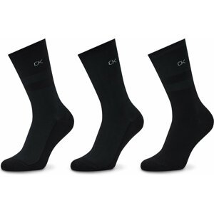 Sada 3 párů dámských vysokých ponožek Calvin Klein 701219848 Black 002