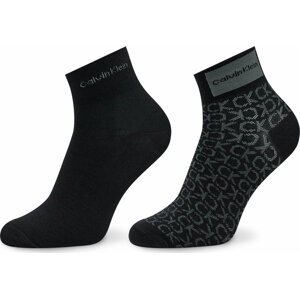 Sada 2 párů pánských nízkých ponožek Calvin Klein 701224868 Black 001