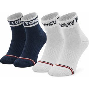 Sada 2 párů dětských vysokých ponožek Tommy Hilfiger 701220270 Navy Combo 001