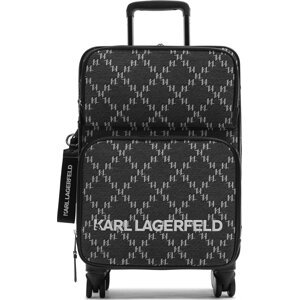 Malý textilní kufr KARL LAGERFELD K/Monogram Jkrd 2.0 Trolley 236W3024 Grey A250