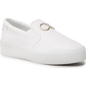 Sneakersy Calvin Klein Flatform Cupsole Slip On W/Hw HW0HW01421 Bright White