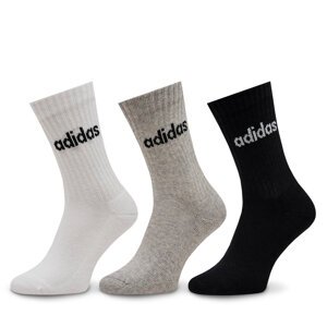 Klasické ponožky Unisex adidas Linear Crew Cushioned Socks 3 Pairs IC1302 medium grey heather/white/black