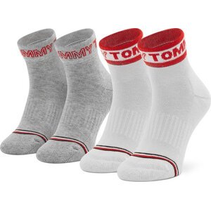 Sada 2 párů dětských vysokých ponožek Tommy Hilfiger 701220270 Red Combo 002
