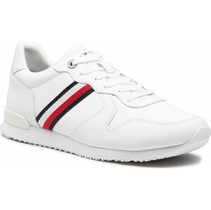 Sneakersy Tommy Hilfiger Iconic Runner Leather FM0FM04281 White YBR