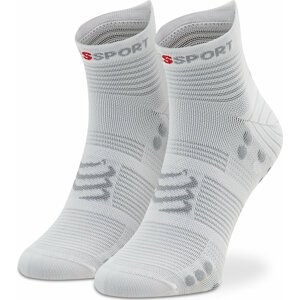 Klasické ponožky Unisex Compressport Pro Racing Socks V4.0 Run Low XU00047B_010 White/Alloy