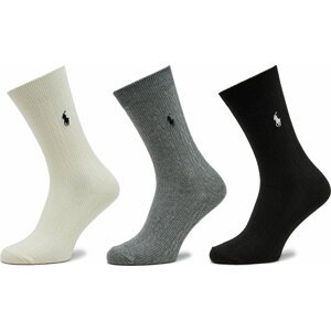 Sada 3 párů dámských vysokých ponožek Polo Ralph Lauren 455923551001 Multi 999