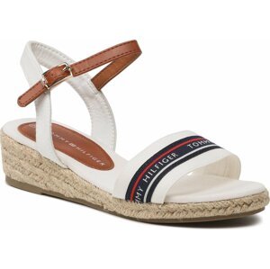 Espadrilky Tommy Hilfiger Rope Wedge T3A7-32777-0048X100 M White/Tobacco X100