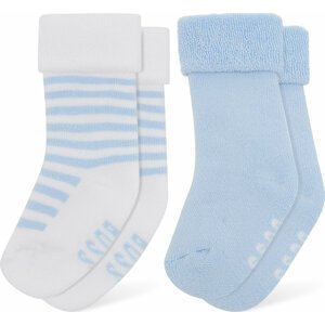 Sada 2 párů dětských vysokých ponožek Boss J90214 Pale Blue 771