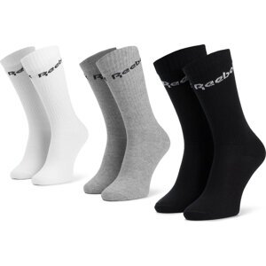 Sada 3 párů vysokých ponožek unisex Reebok Act Core Crew Sock 3P FL5231 White/Black/Mgreyh