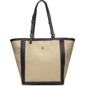 Kabelka Tommy Hilfiger Th Essential S Tote Cb AW0AW15698 White Clay / Black 0F4