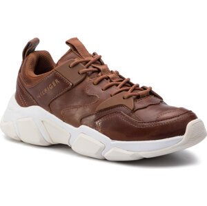Sneakersy Tommy Hilfiger Chunky Leather Runner FM0FM02474 Cognac 606