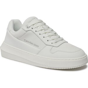 Sneakersy Calvin Klein Jeans Chunky Cupsole Low Lth In Sat YM0YM00873 Triple Bright White 0K4