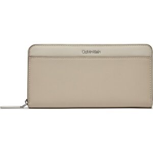 Velká dámská peněženka Calvin Klein Ck Must Z/A Wallet Lg_Block K60K611437 Dk Ecru/ Stony Beige/ Medium Taupe PC4
