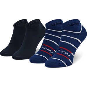 Sada 2 párů pánských nízkých ponožek Tommy Hilfiger 100002211 Blue Depths 003