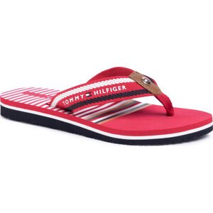 Žabky Tommy Hilfiger Stripy Flap Beach Sandal FW0FW04799 Primary Red XLG