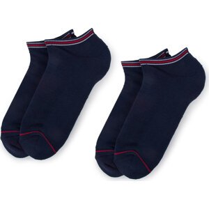 Sada 2 párů pánských nízkých ponožek Tommy Hilfiger 372022001 043 43-46 Dark Navvy 043