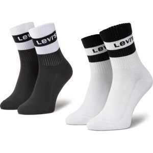 Sada 2 párů vysokých ponožek unisex Levi's® 37157-0407 White Combo